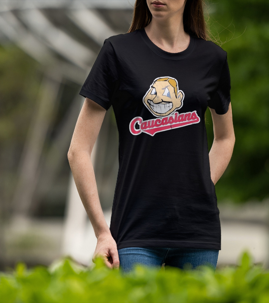 Caucasians Distressed Satire Grinning T-Shirt