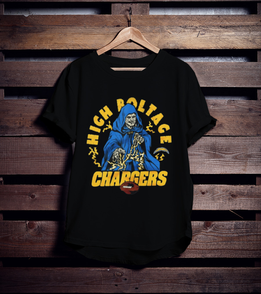 Los Angeles Chargers High Voltage Emperor Palpatine Casting Lightning Bolts T-Shirt
