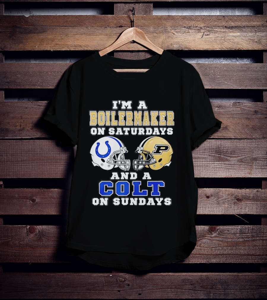 Purdue Boilermaker Football Saturdays Indianapolis Colt Sundays Fan Gear T-Shirt