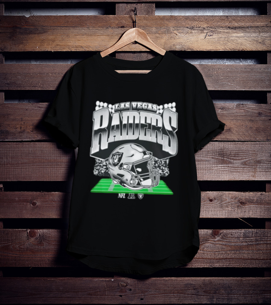 Las Vegas Raiders Football Helmet Stadium Field Lights NFL AFC T-Shirt