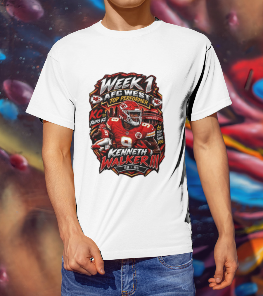 Kenneth Walker Kansas City Chiefs Week 1 NFC West Top Performer T-Shirt