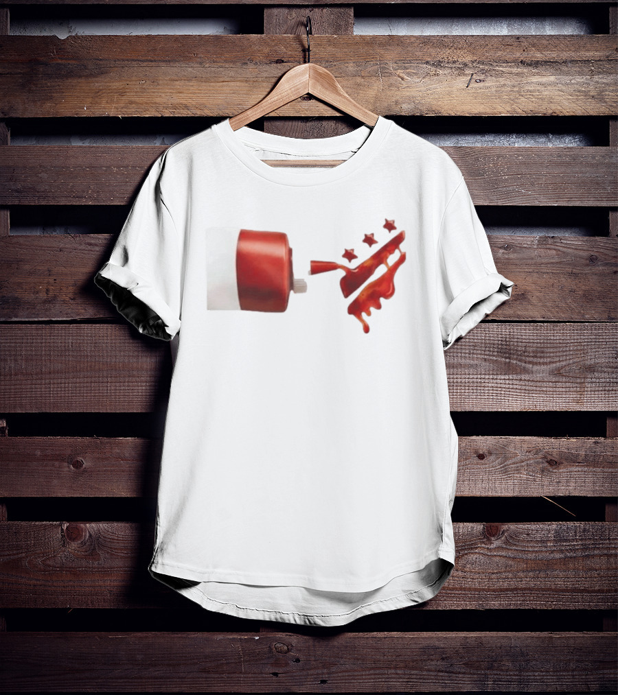 Ketchup Bottle With Three Star Splat Rating T-Shirt