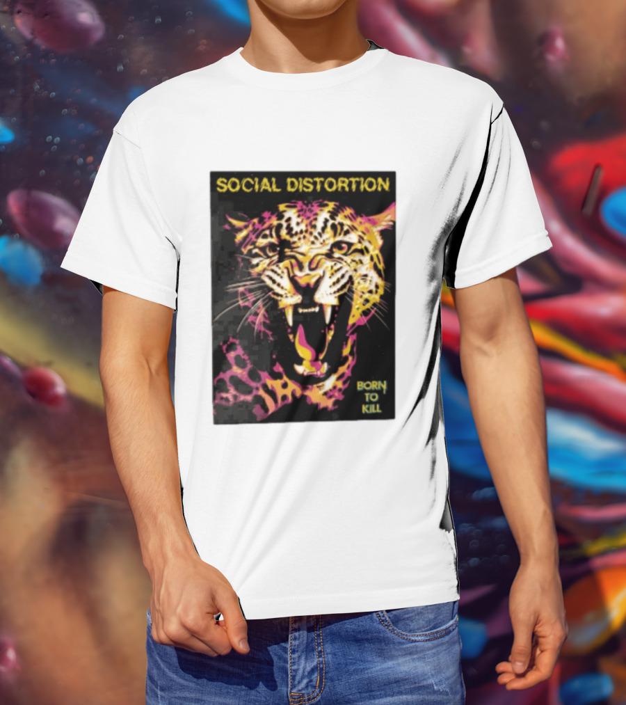 Social Distortion Snarling Leopard Born To Kill T-Shirt