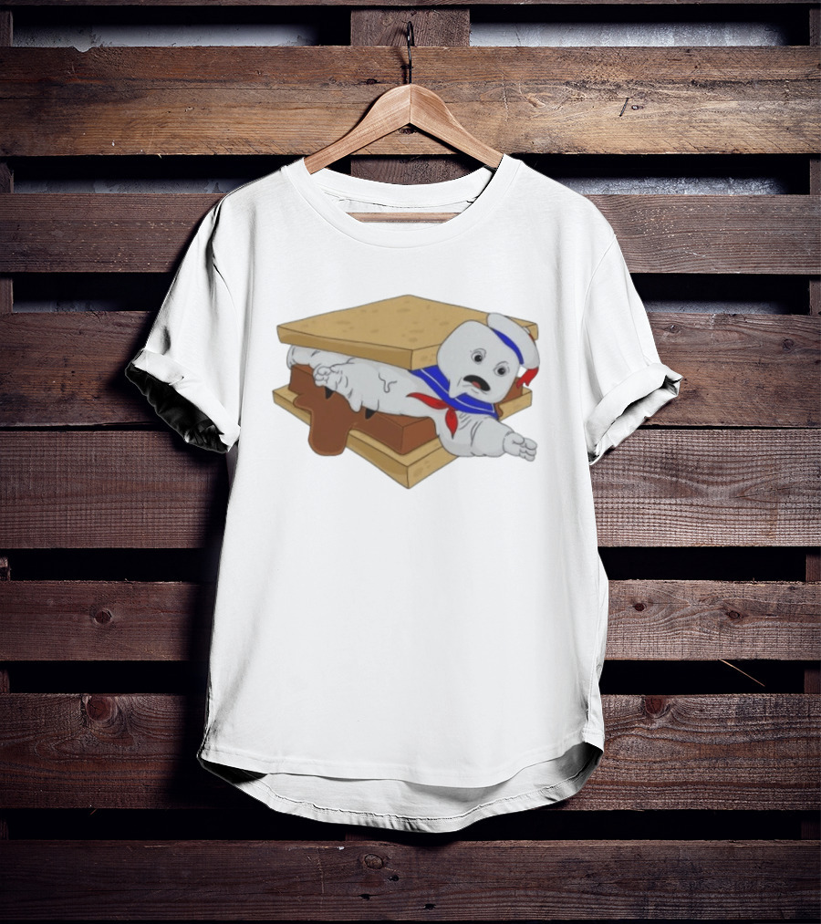 Stay Puft Marshmallow Man S'more Sandwich Ghostbusters Icon Character Fun T-Shirt