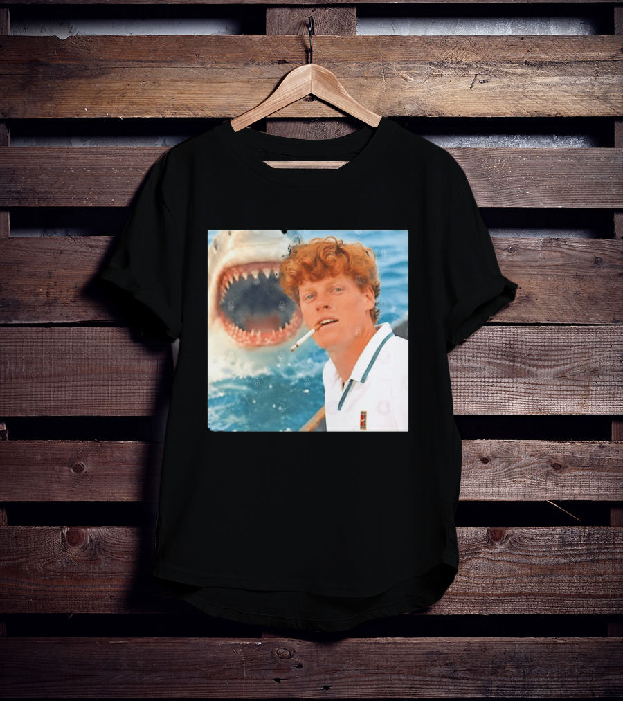 Jannik Sinner Smoking With Great White Shark Tennis Image T-Shirt