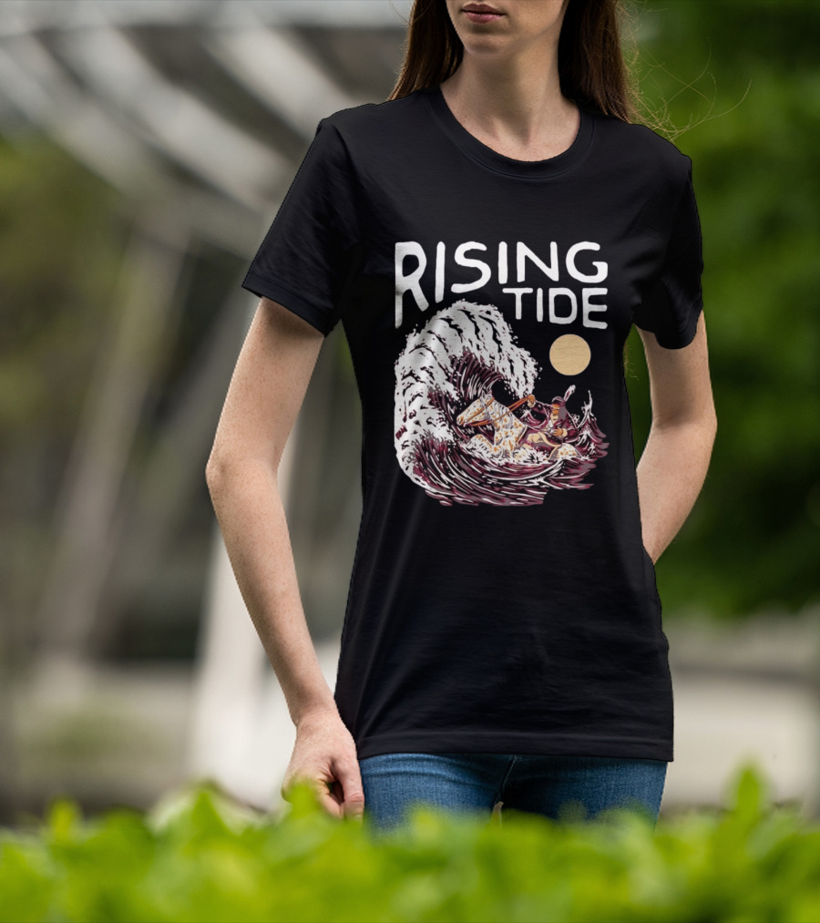 Rising Tide Surfing Horse Wave Native American Old Row T-Shirt