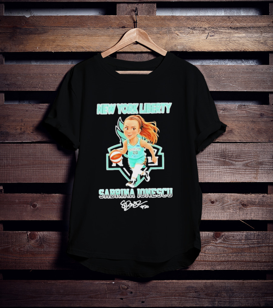 Sabrina Ionescu New York Liberty Basketball Cartoon Brooklyn 20 T-Shirt