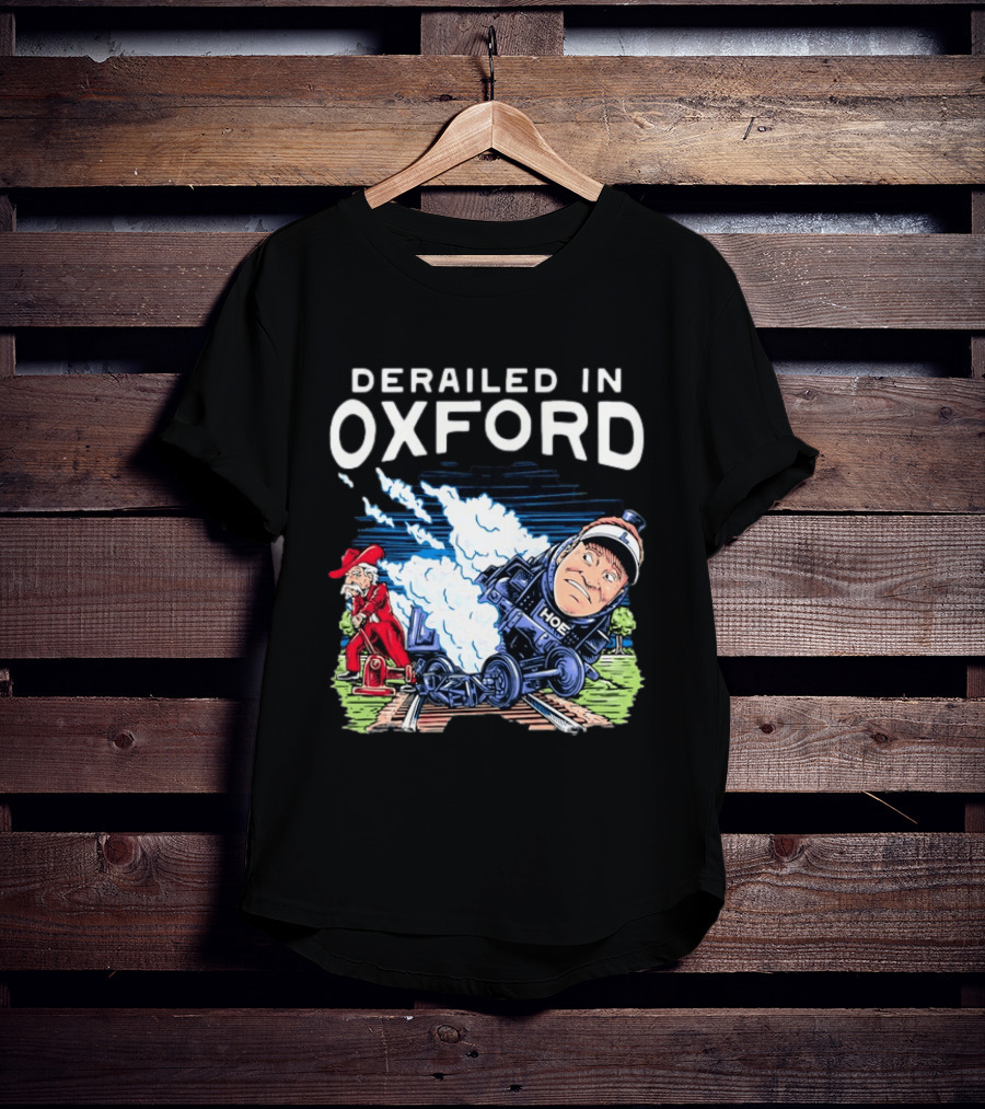 Derailed In Oxford Old Row Ole Miss Lane Kiffin Train T-Shirt