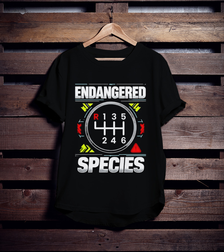 Endangered Species Manual Transmission Gear Shift T-Shirt