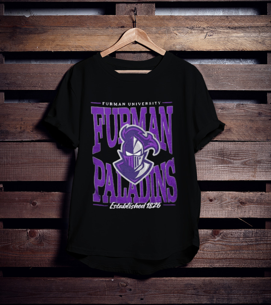 Furman University Paladins NCAAF Established 1826 Purple Knight T-Shirt