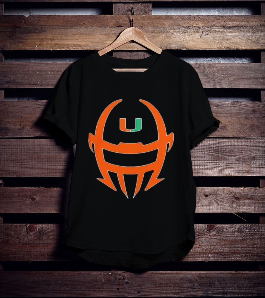 Miami Hurricanes Football Helmet Shape NCAA U T-Shirt