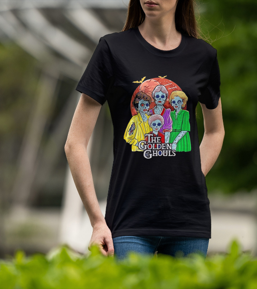 Halloween Zombie The Golden Ghouls Bat Moon T-Shirt