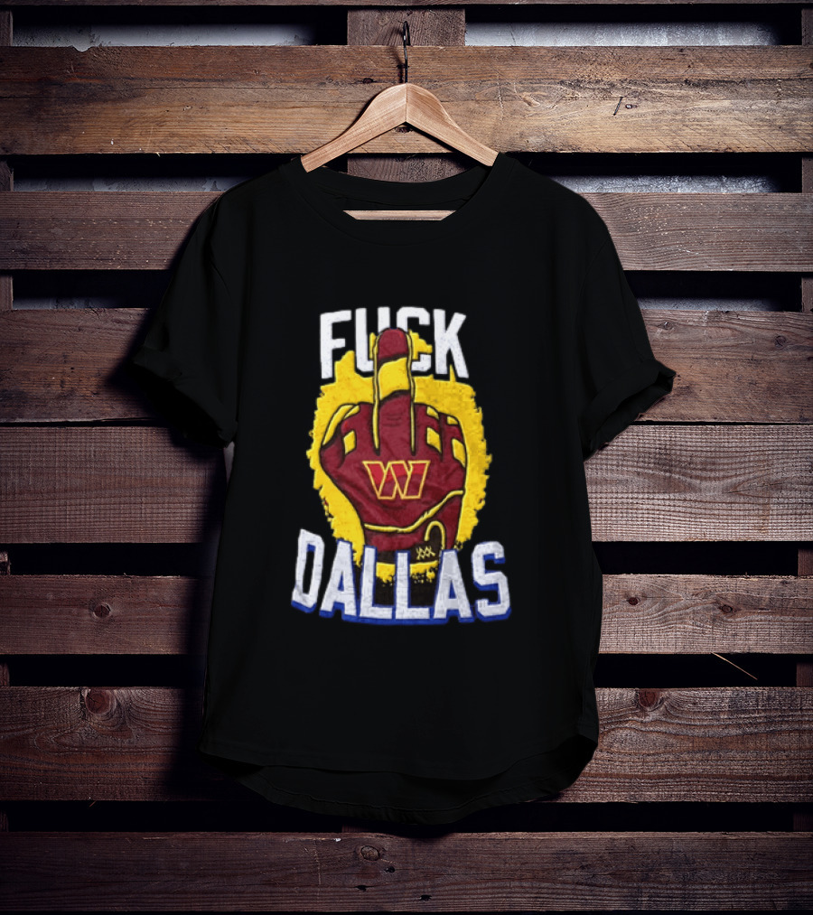 Raise Hail F*** Dallas Middle Finger Glove Red Yellow White Blue T-Shirt