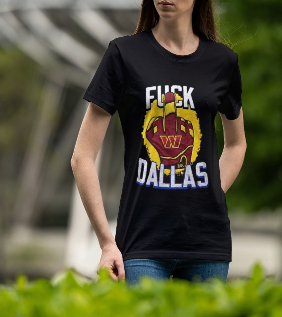 Raise Hail F*** Dallas Middle Finger Glove Red Yellow White Blue T-Shirt