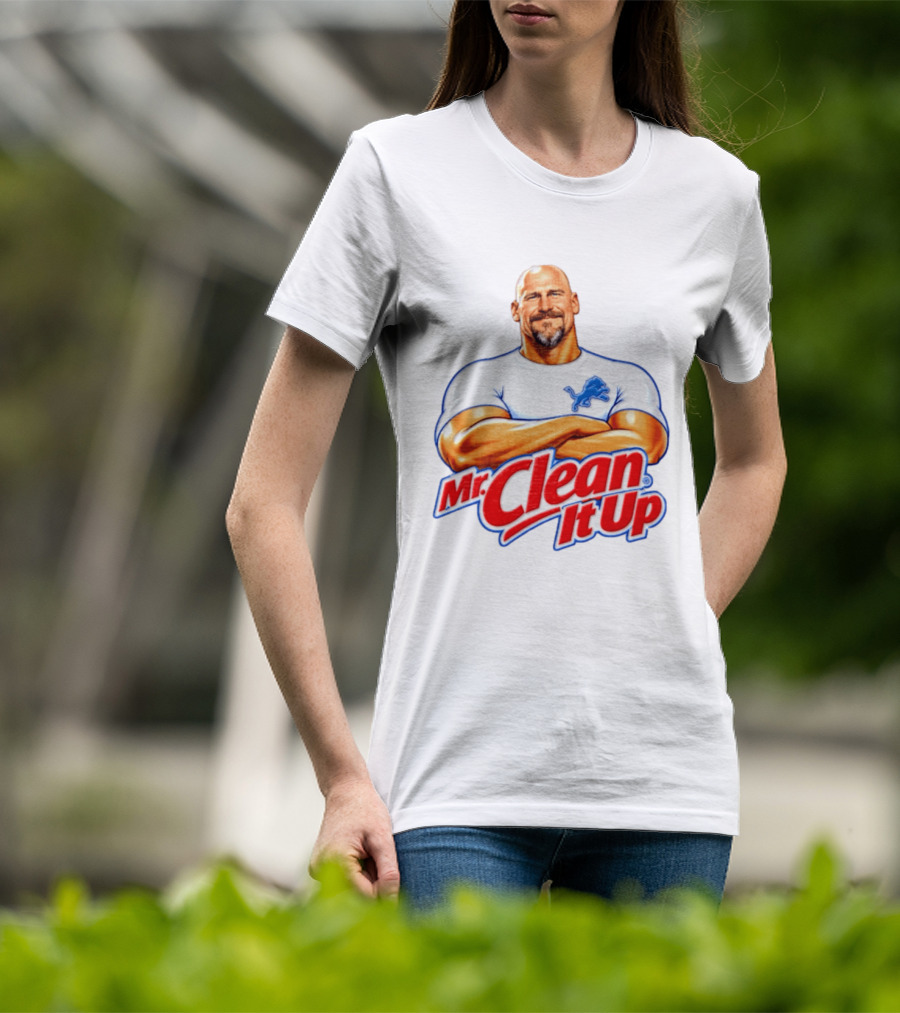 Dan Campbell Mr Clean It Up Detroit Lions Exclusively T-Shirt