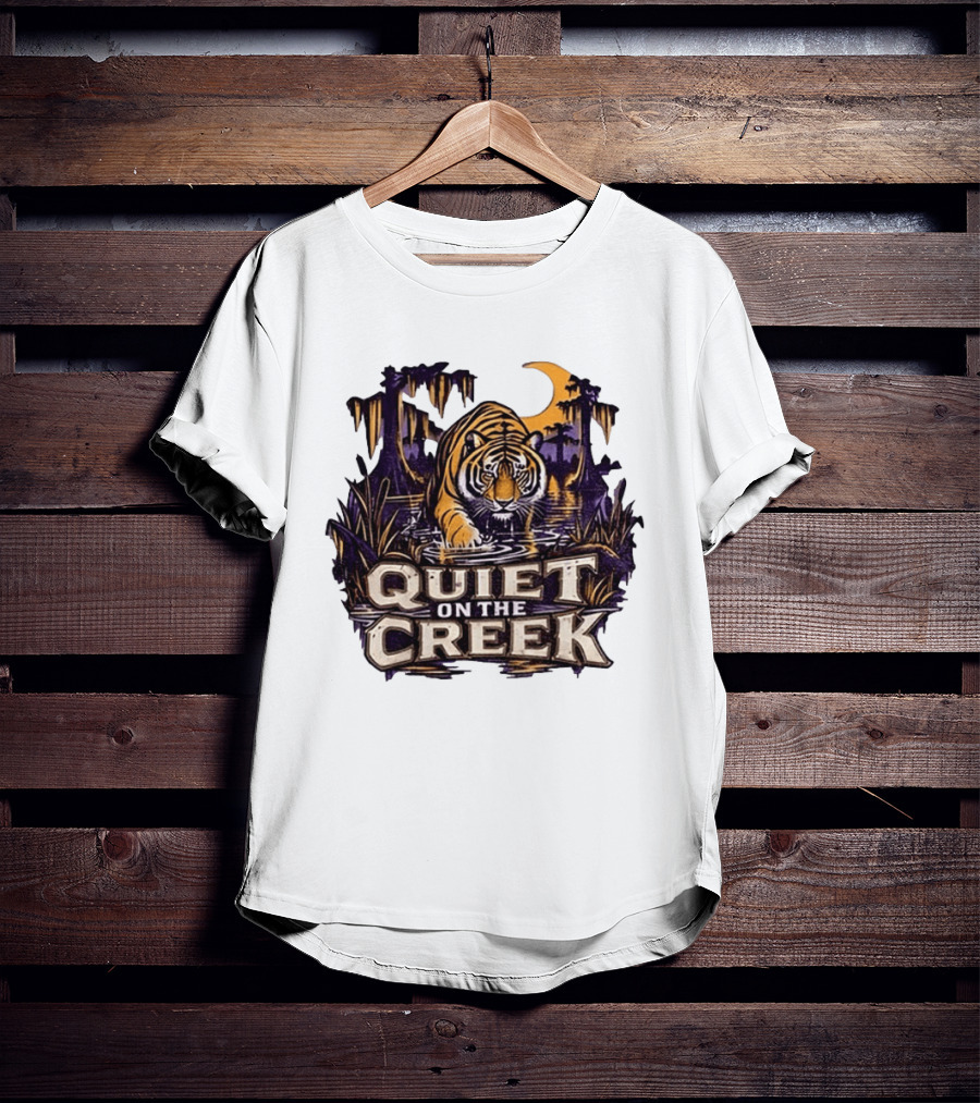 Quiet On The Creek Tiger Wading In Swamp LSU Tigers T-Shirt
