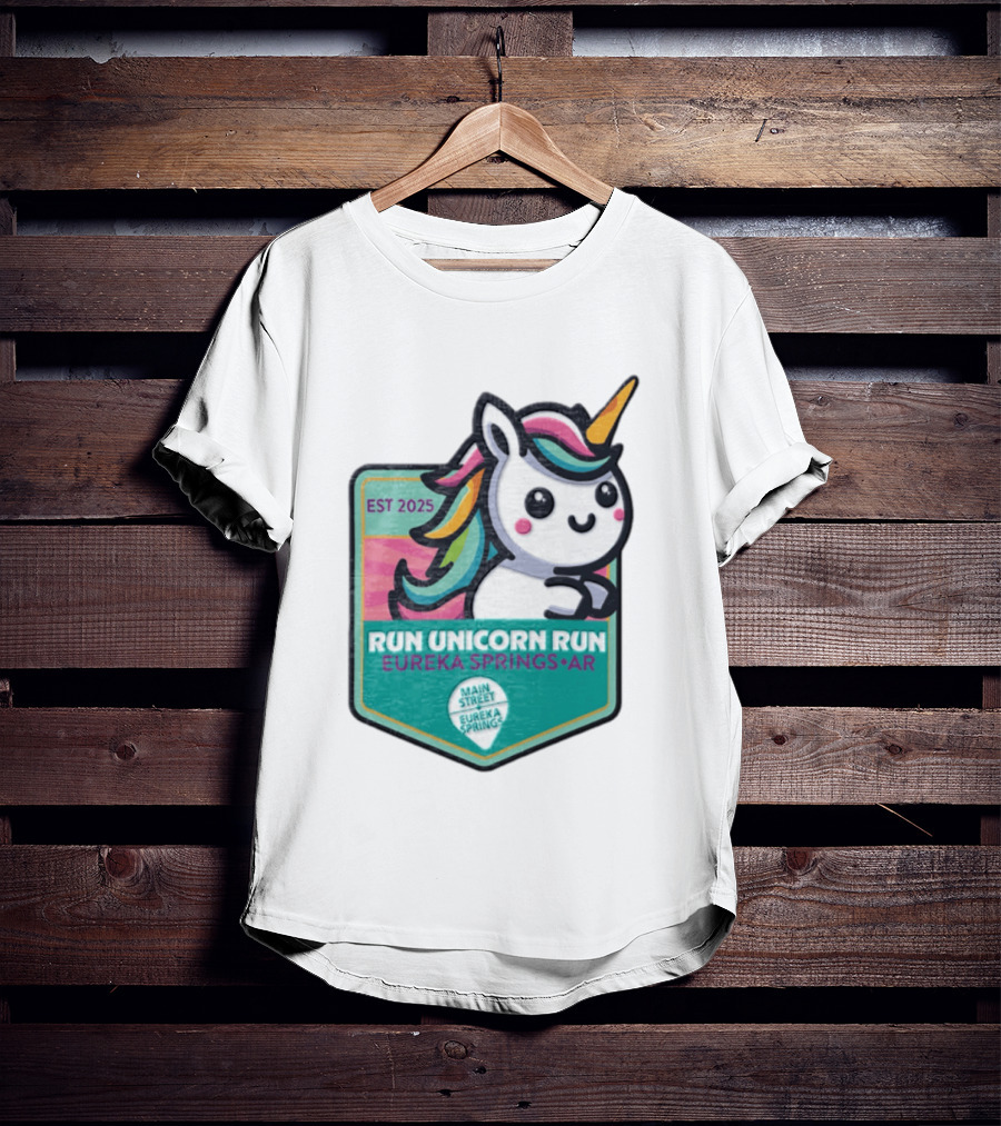 EST 2025 Run Unicorn Run Eureka Springs AR Main Street T-Shirt