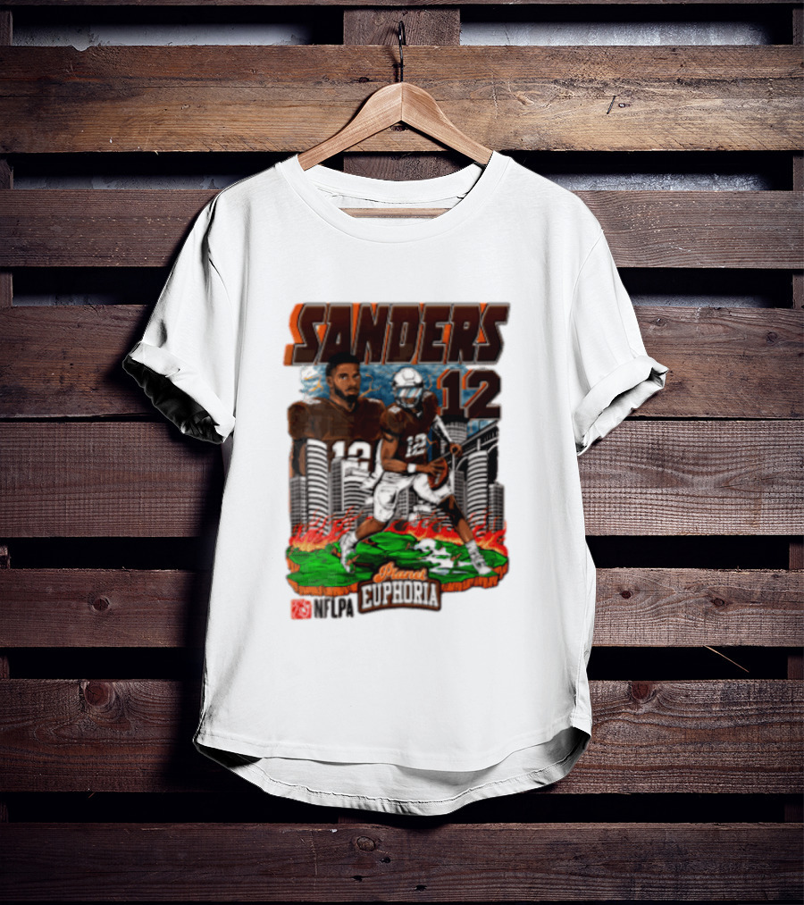 Sanders 12 Football Legend Euphoria NFCA Brand T-Shirt