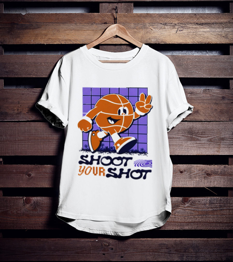Shoot Your Shot Retro Basketball Character Peace Sign T-Shirt