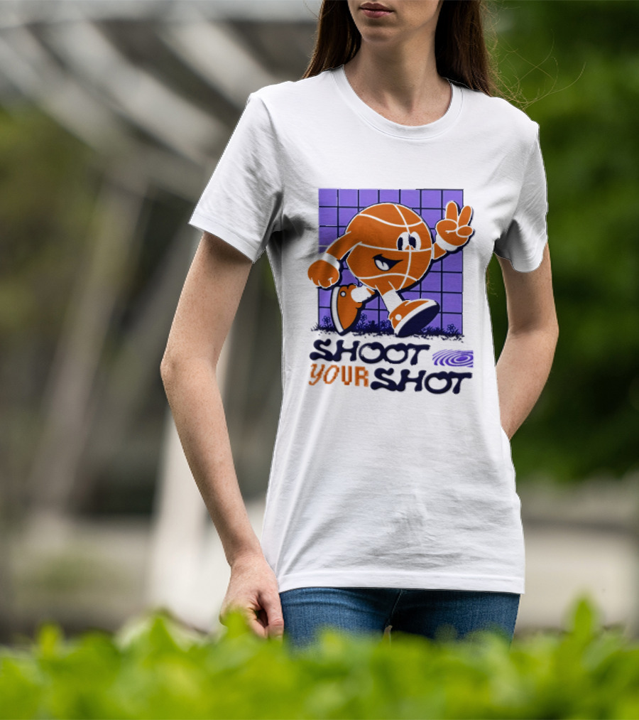 Shoot Your Shot Retro Basketball Character Peace Sign T-Shirt