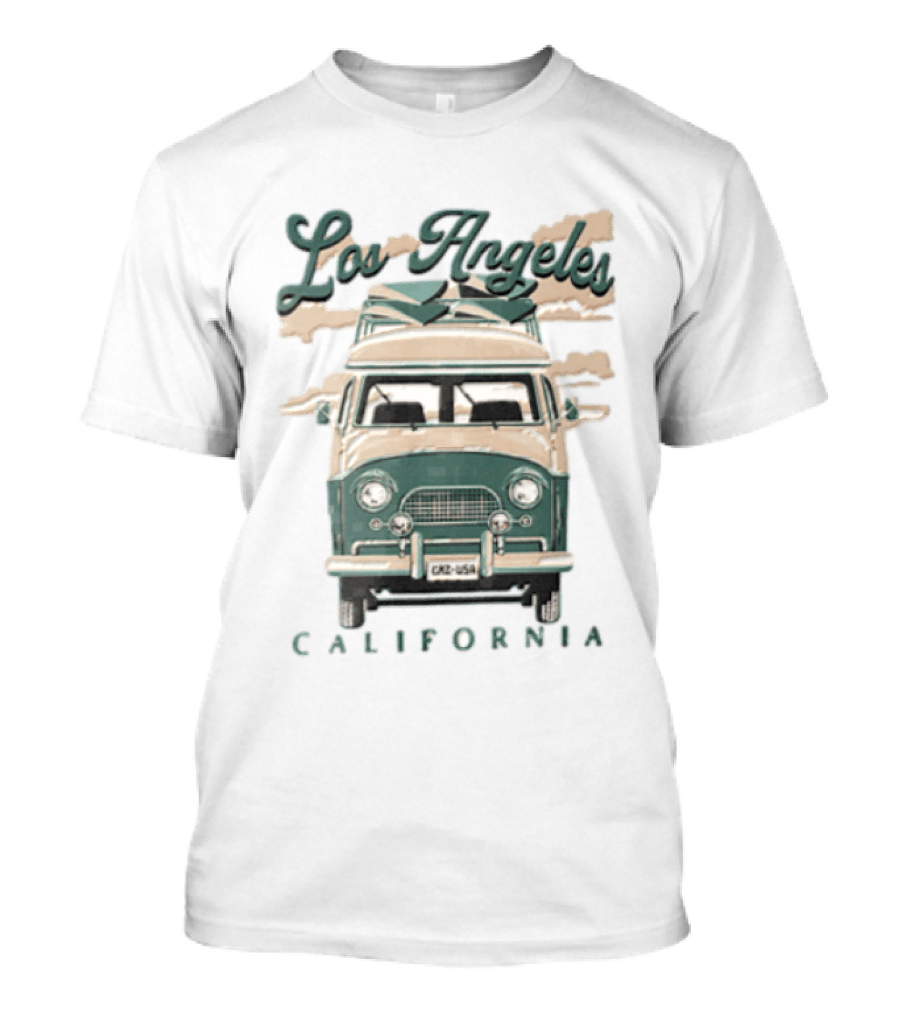 Los Angeles California Surf Van Vintage Style Retro Vibe T-Shirt
