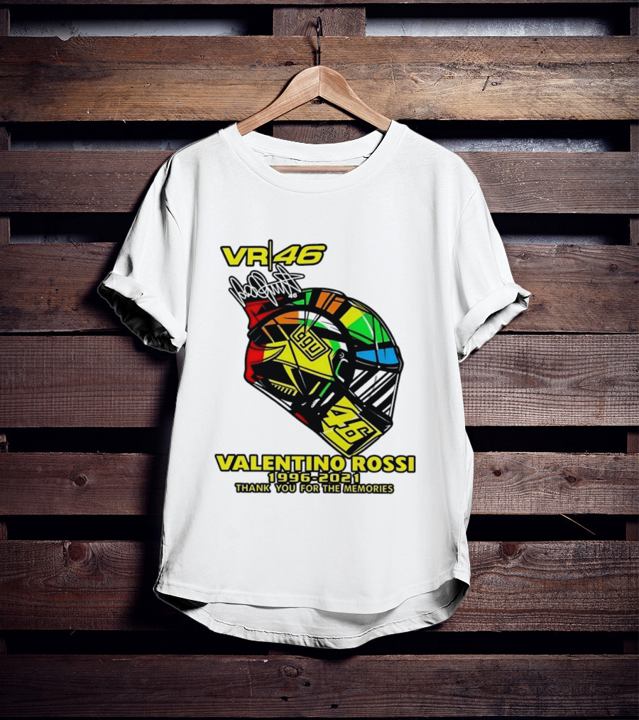 Valentino Rossi VR46 1996 2021 Thank You For The Memories Helmet T-Shirt