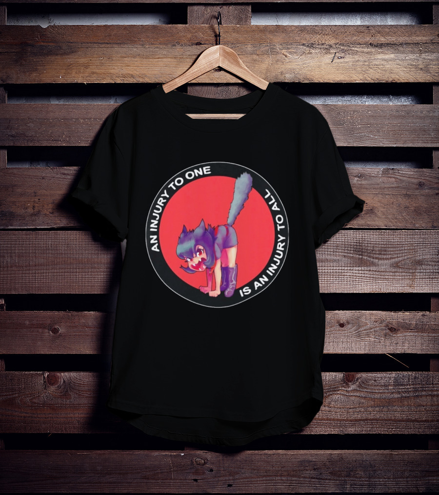 An Injury To One Is An Injury To All Cat Girl Red T-Shirt