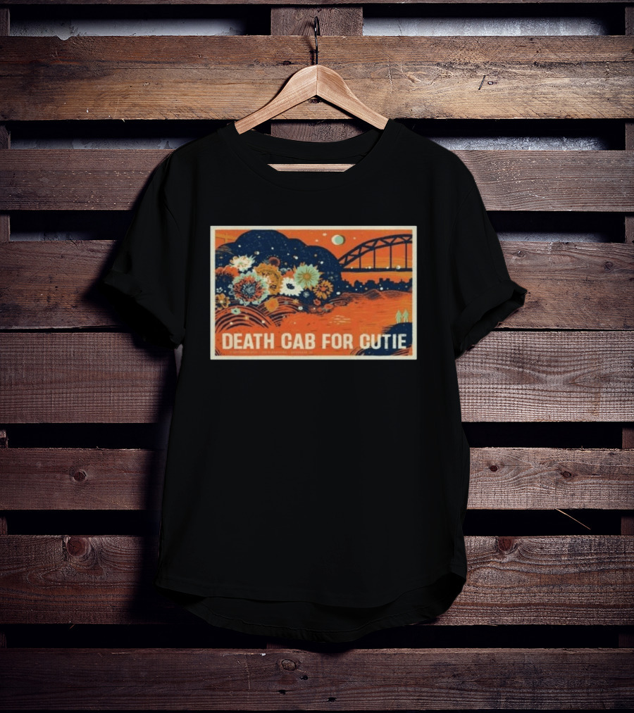 Death Cab For Cutie Gateshead UK 2026 Flowers And Bridge Art Print T-Shirt