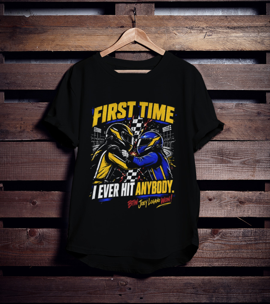 Hocevar Vs Blaney First Time I Ever Hit Anybody Boxing Helmet Fighters Joey Logano T-Shirt