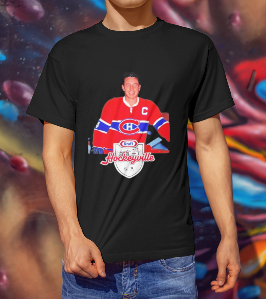 Jean Béliveau Montreal Canadiens Kraft Hockeyville Canadiens Logo Vintage Hockey T-Shirt
