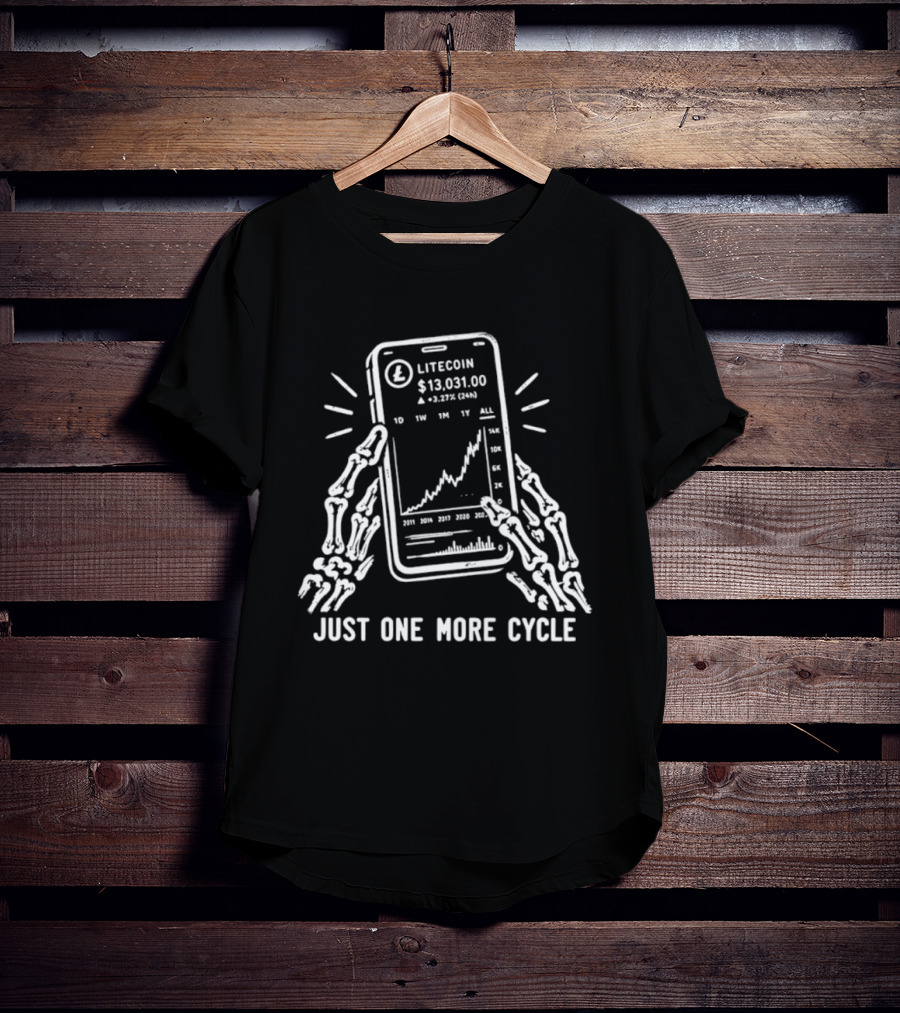 Litecoin Investor Just One More Cycle Cryptocurrency Chart T-Shirt