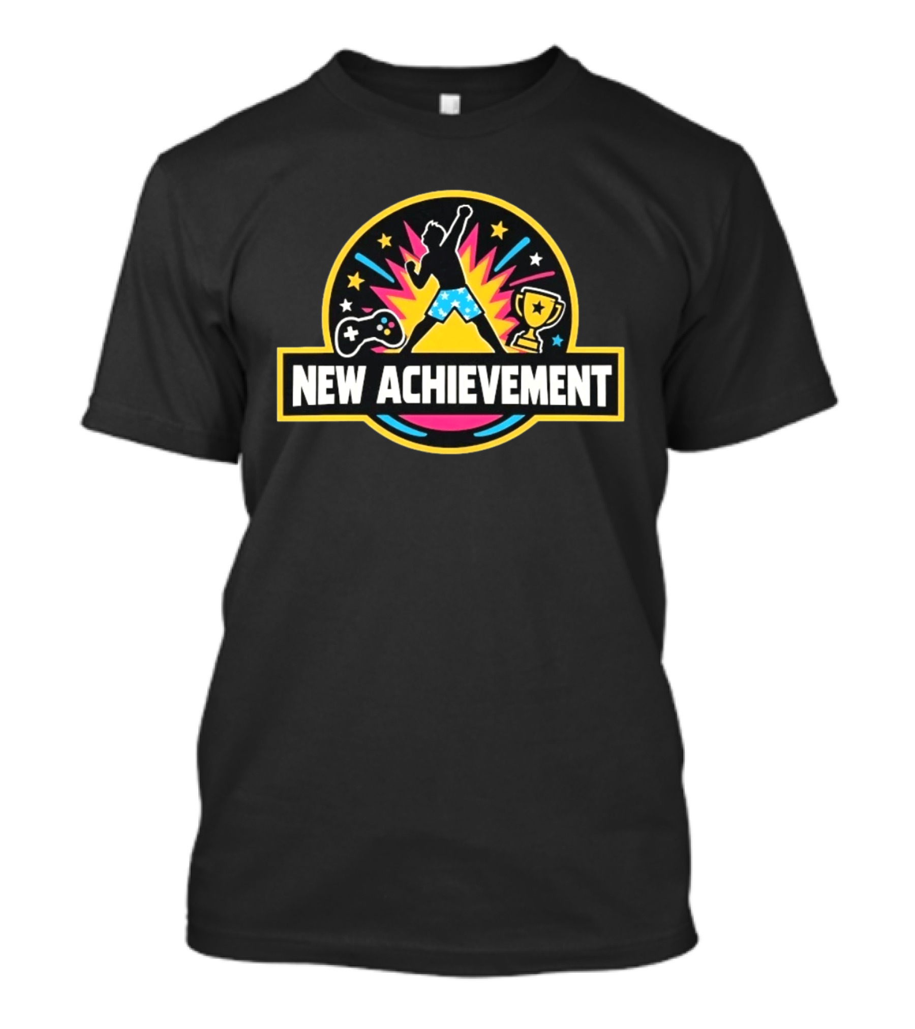 New Achievement Video Game Trophy Gamer Controller Stars Celebration T-Shirt