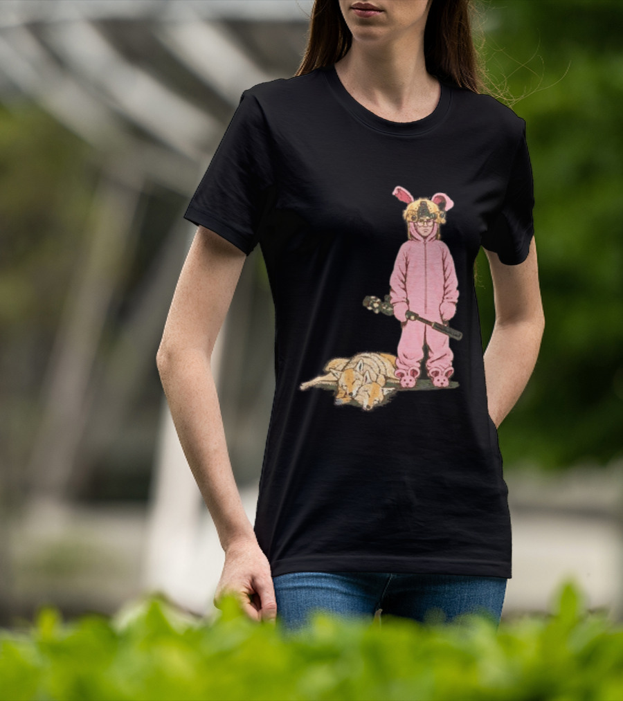 Pink Nightmare Bunny Suit Coyote Hunting Sniper T-Shirt