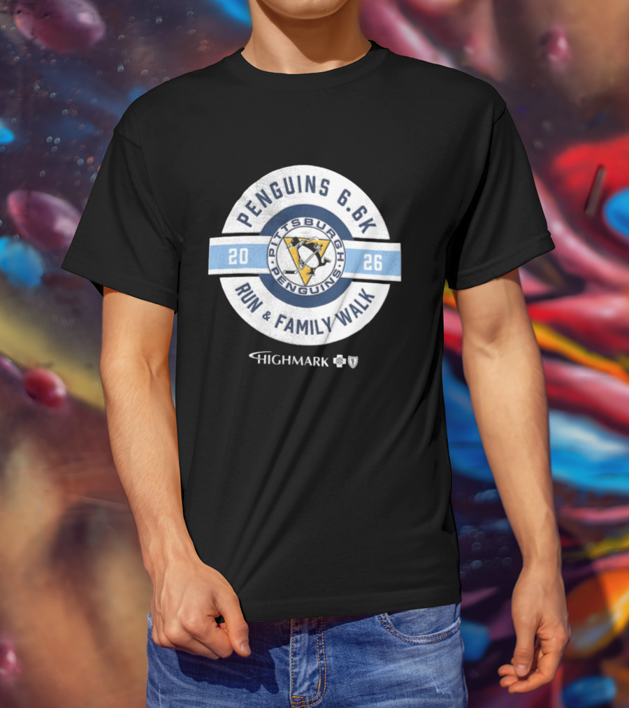 Pittsburgh Penguins 2026 Penguins 6.6k Run Family Walk Highmark T-Shirt