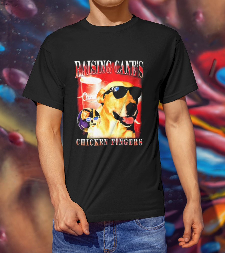 Raising Cane's Labrador Sunglasses Cup Chicken Fingers T-Shirt