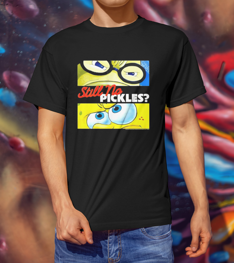 SpongeBob SquarePants Still No Pickles Nickelodeon Eyes Close Up T-Shirt