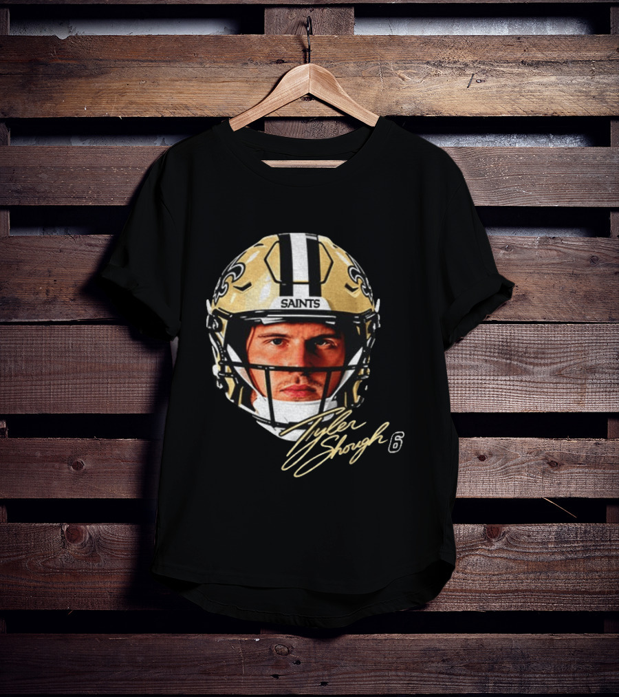 Tyler Shough New Orleans Saints Football Helmet Big Face 6 T-Shirt