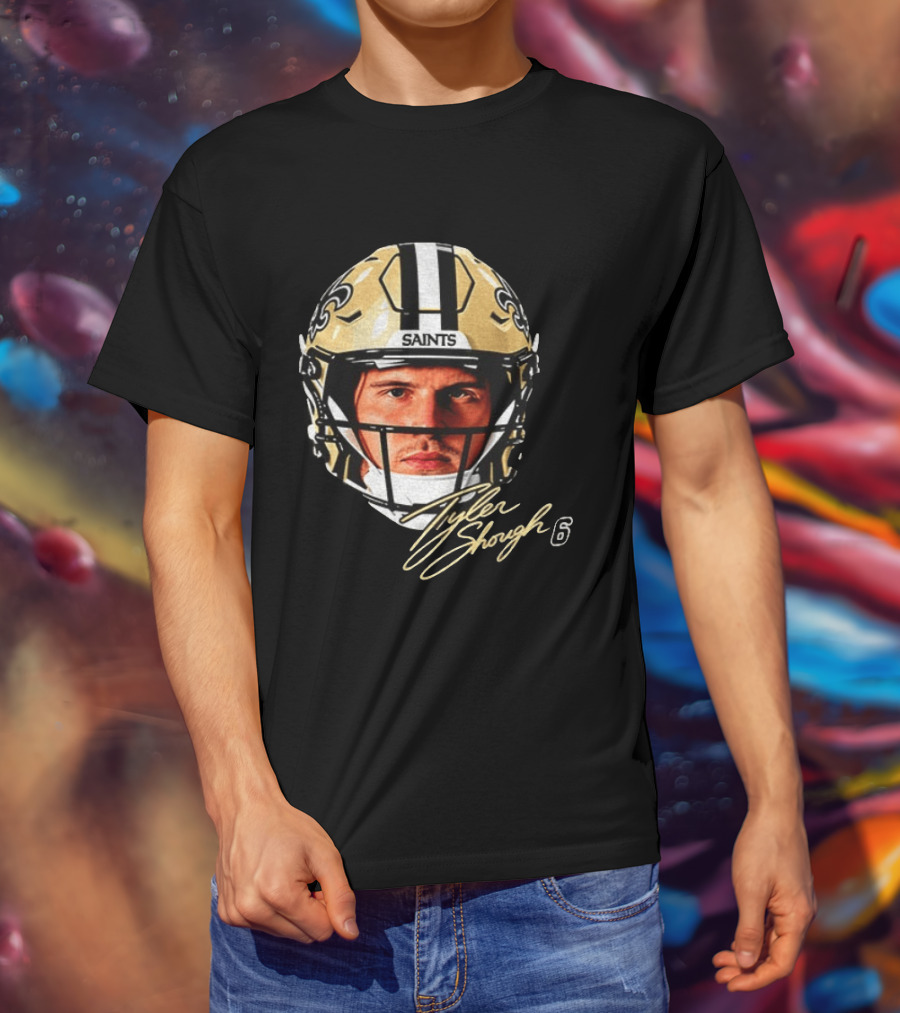 Tyler Shough New Orleans Saints Football Helmet Big Face 6 T-Shirt