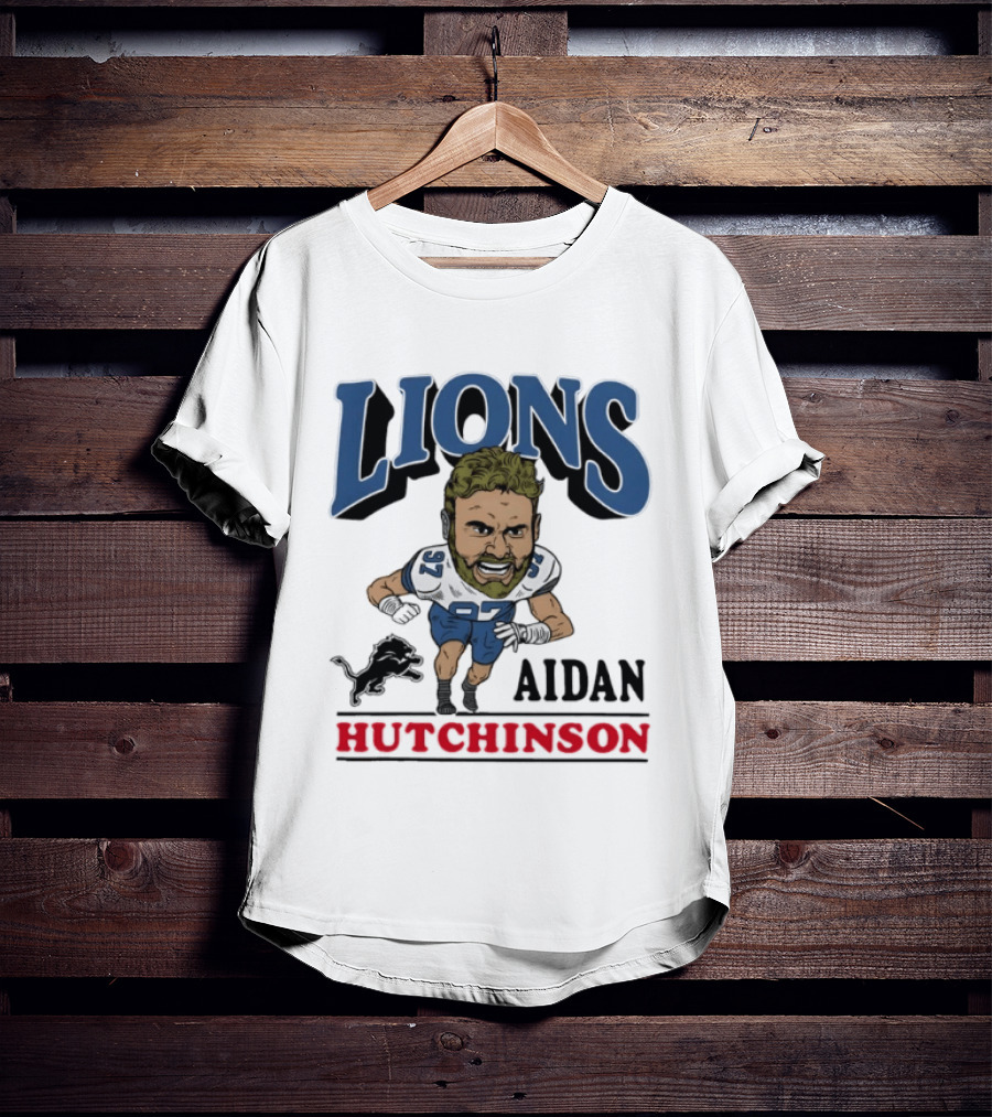 Lions Aidan Hutchinson Caricature 97 T-Shirt