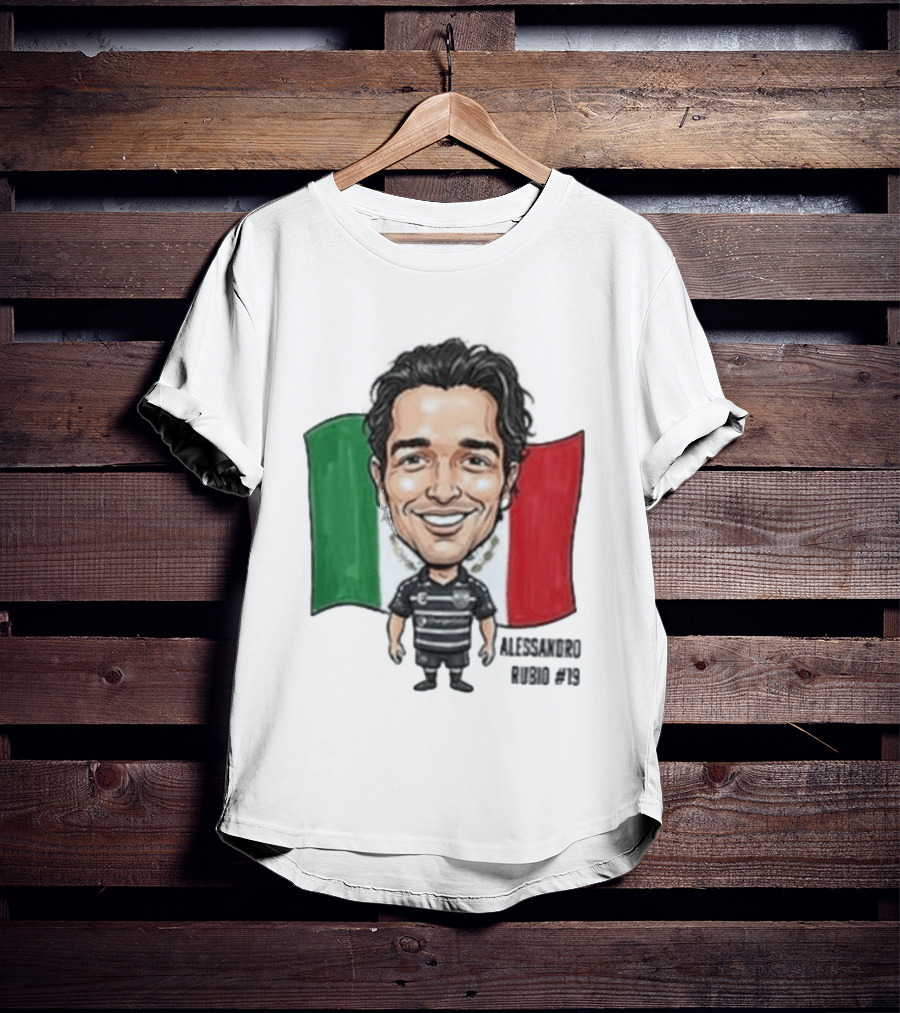 Alessandro Rubio No 19 Caricature Mexico Flag Football Jersey T-Shirt