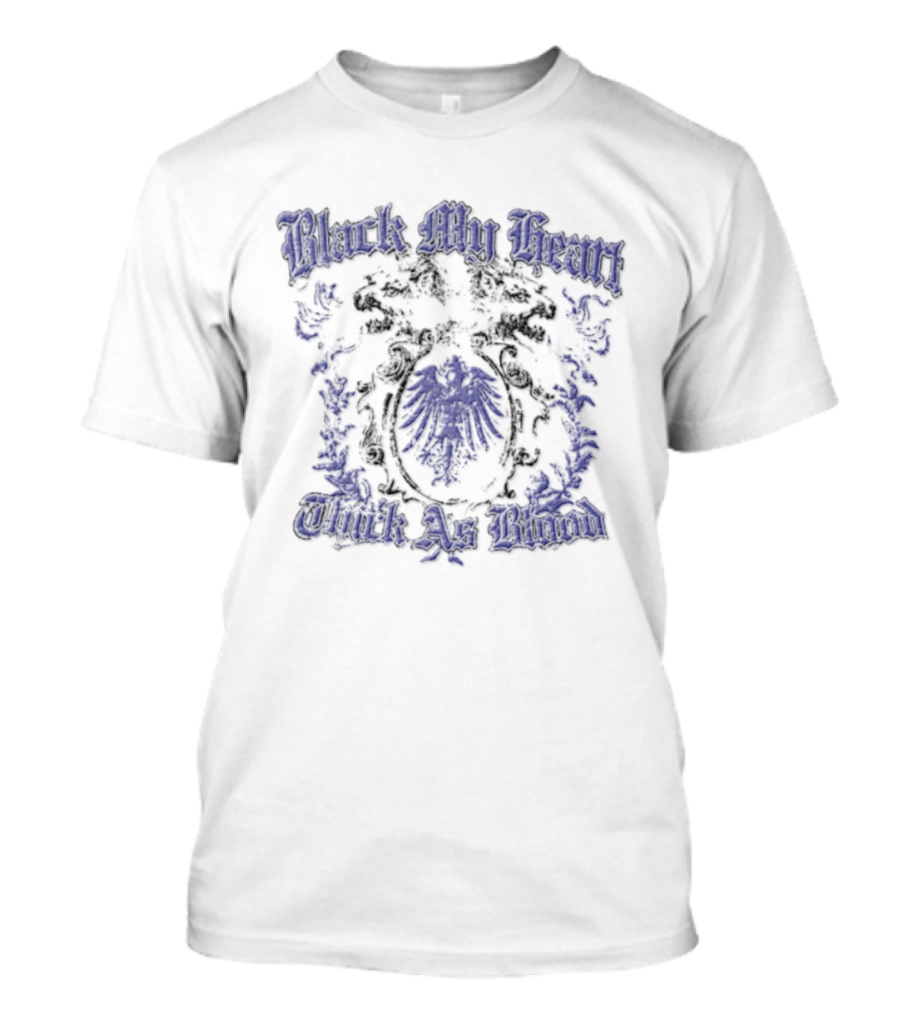 Black My Heart Thick As Blood Crest Eagle Two Lions T-Shirt
