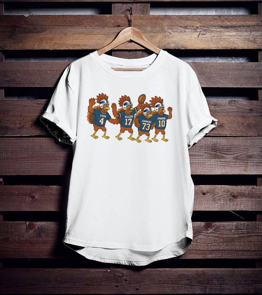 Buffalo Football Thanksgiving Turkeys Cook Allen Dawkins Shakir T-Shirt
