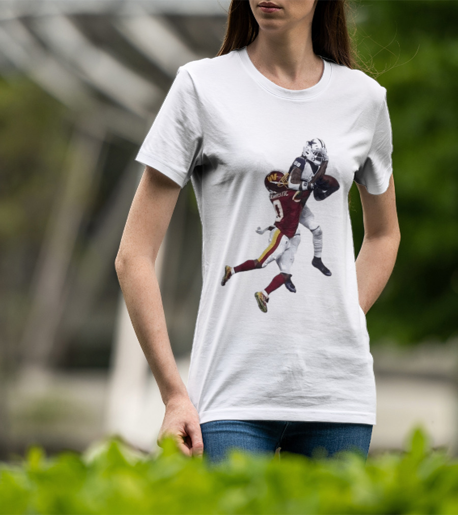 Ceedee Lamb Dak Prescott Record Breaking Touchdown Dallas Washington Football Moment T-Shirt