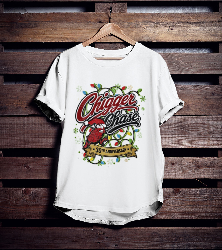 Chigger Chase Christmas Lights 30th Anniversary Celebration T-Shirt