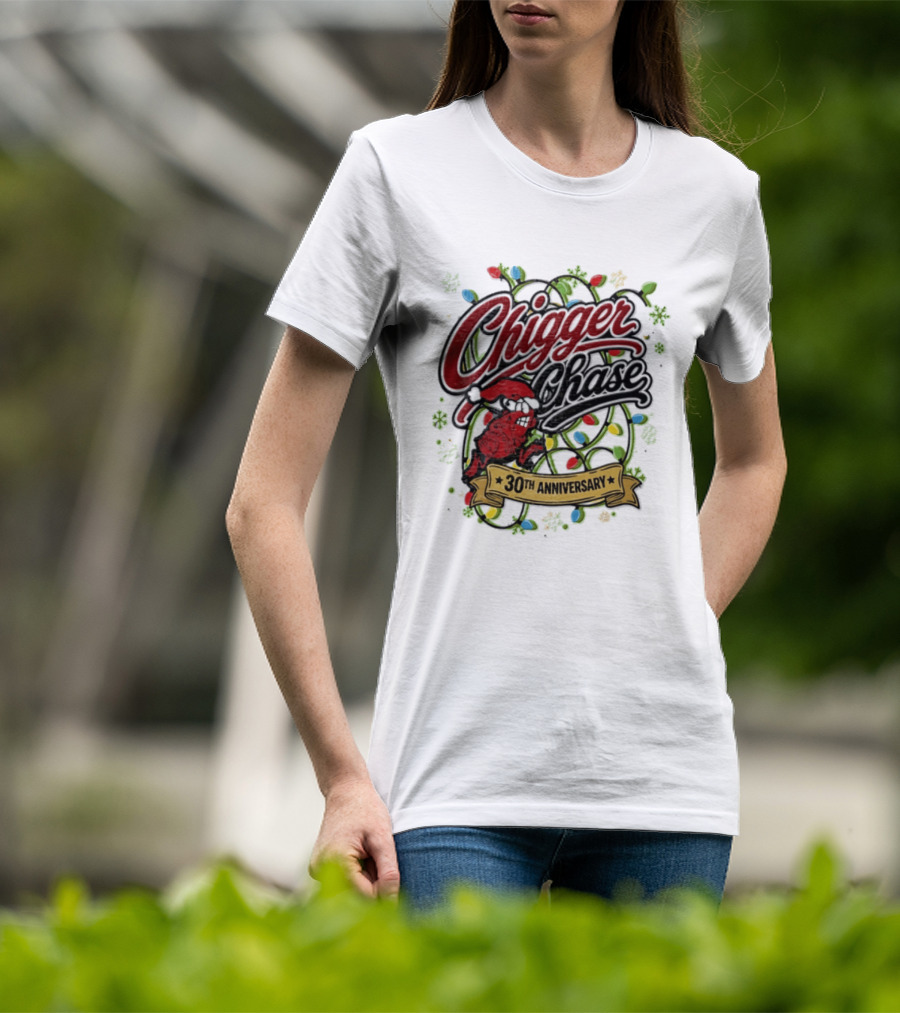 Chigger Chase Christmas Lights 30th Anniversary Celebration T-Shirt