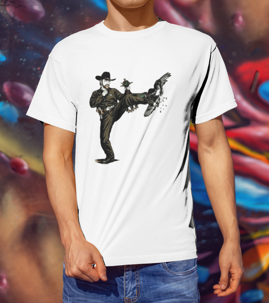 Chuck Norris Roundhouse Kick Duck Hunting Action T-Shirt
