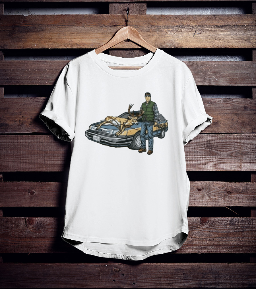 Clark Griswold Christmas Vacation With Deer On Car T-Shirt