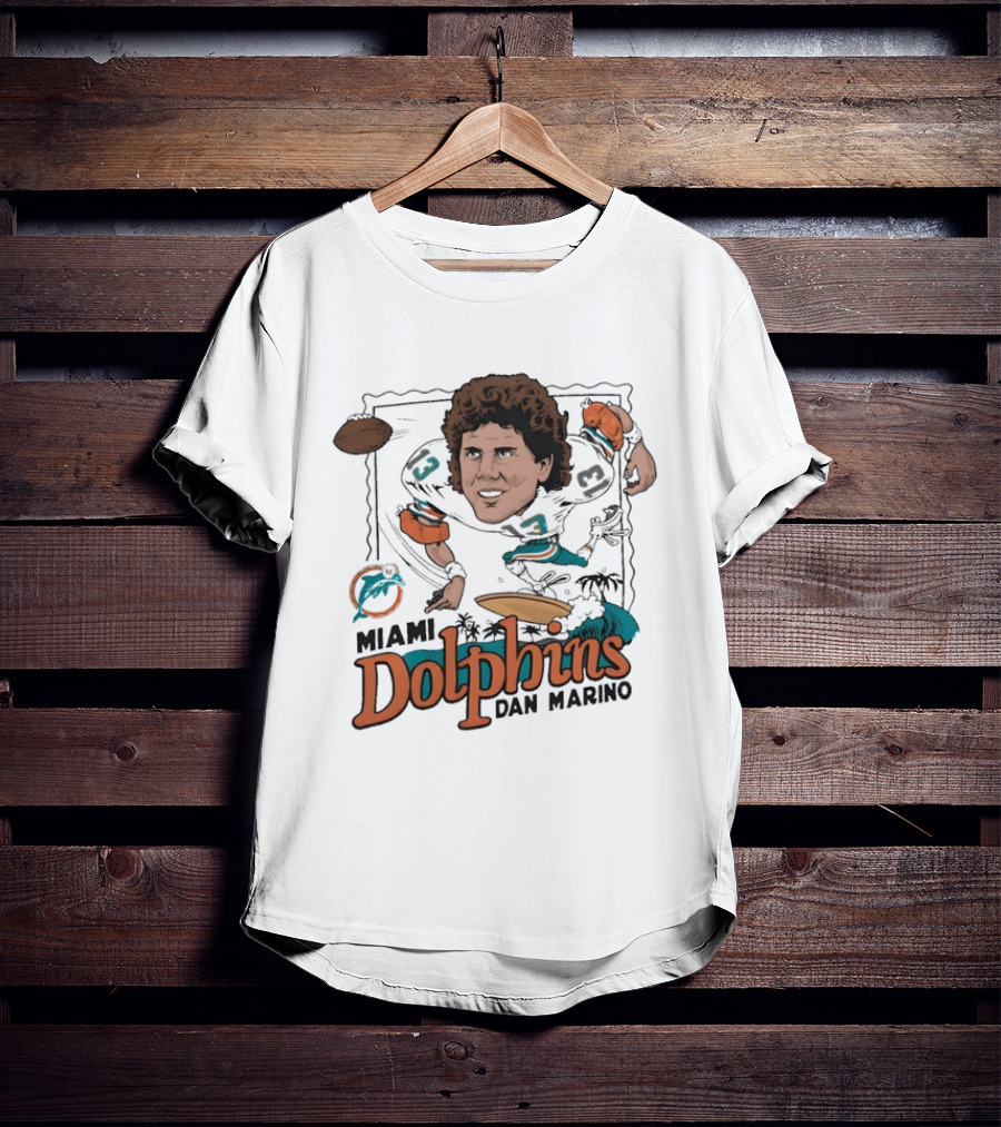 Dan Marino Miami Dolphins Caricature Homage Player Football T-Shirt
