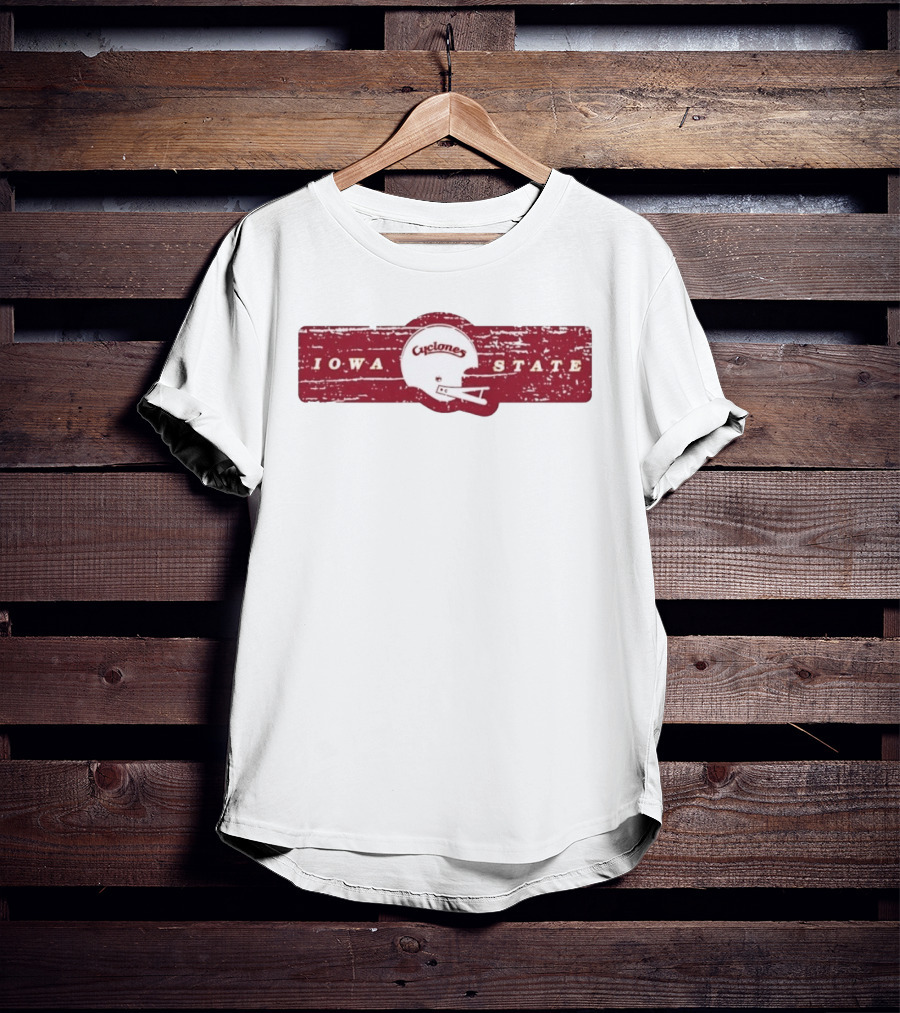 Distressed Vintage Iowa State Cyclones Football Helmet T-Shirt