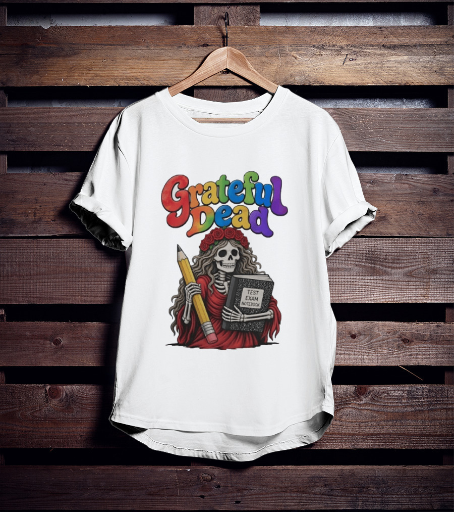 Grateful Dead Skeleton Test Exam Notebook With Pencil T-Shirt